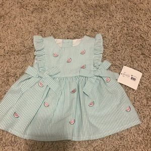 Watermelon seersucker dress